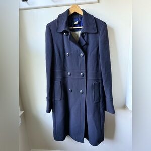 J CREW Lady Day Topcoat Double Breasted Long Classic Coat Thinsulate‎ 10 Tall